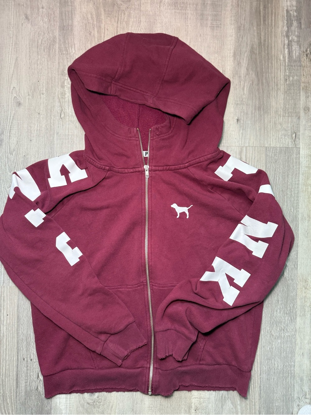 Victoria’s Secret PINK Zip-Up Hoodie — Burgundy